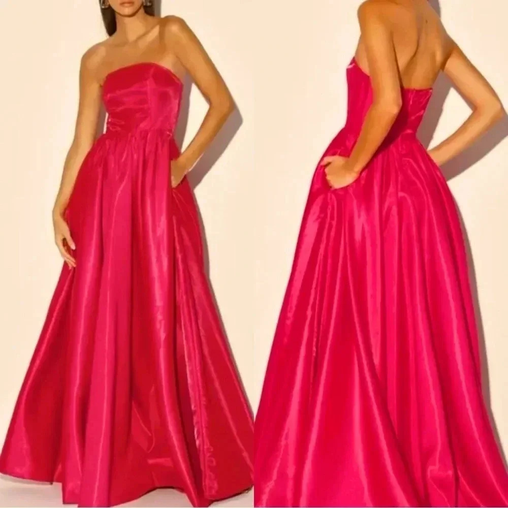 Lulu's Pink Strapless Maxi Gown for Weddings